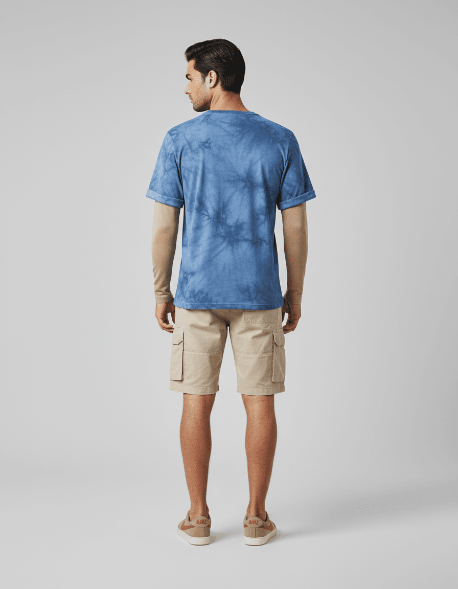 Azure Tie-Dye Cargo - Back View