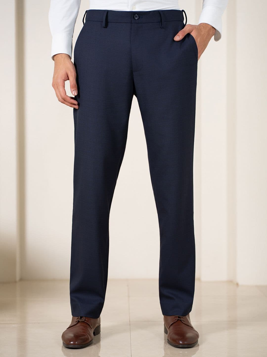 Men Tailored Relaxed Fit Formal Trousers