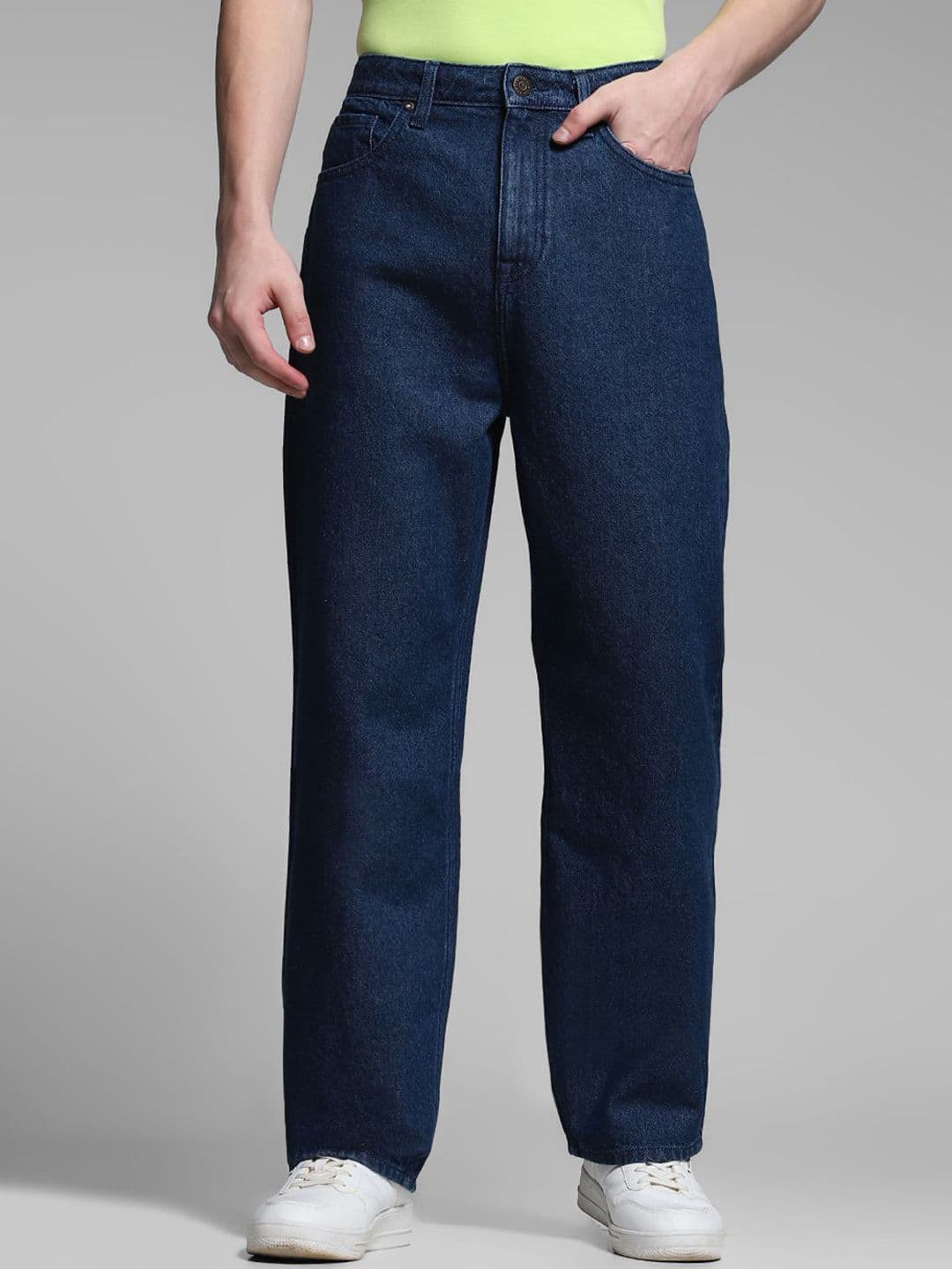 Men Wide Leg High-Rise Jeans